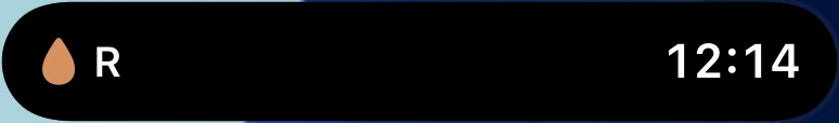 A feed timer in the Dynamic Island: right side, 12:14.